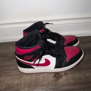 Jordan 1 Mid - Black, White, and Red